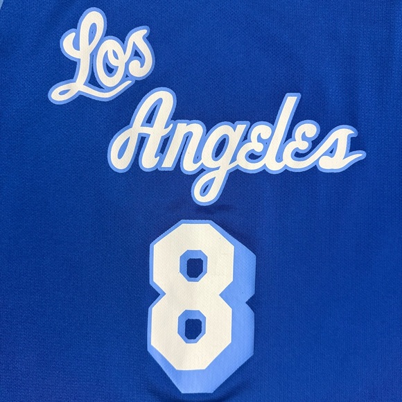 Reebok Kobe Bryant Los Angeles Lakers #8 Blue Hardwood Classics Jersey Men’s 2XL - Picture 4 of 7